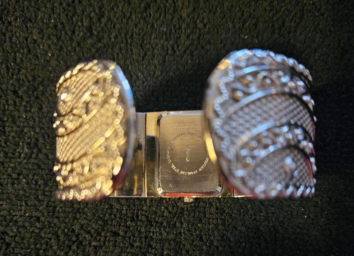 VIVANI Filigree Silver Tone Cuff Bracelet Quartz Women