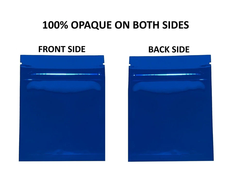 3x4inch Both Sided Colored Glossy Mylar Foil Zip Lock Bag Wholesale - Image 3 of 4