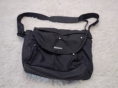 COLUMBIA Black Messenger Bag with Shoulder Strap Zipper and