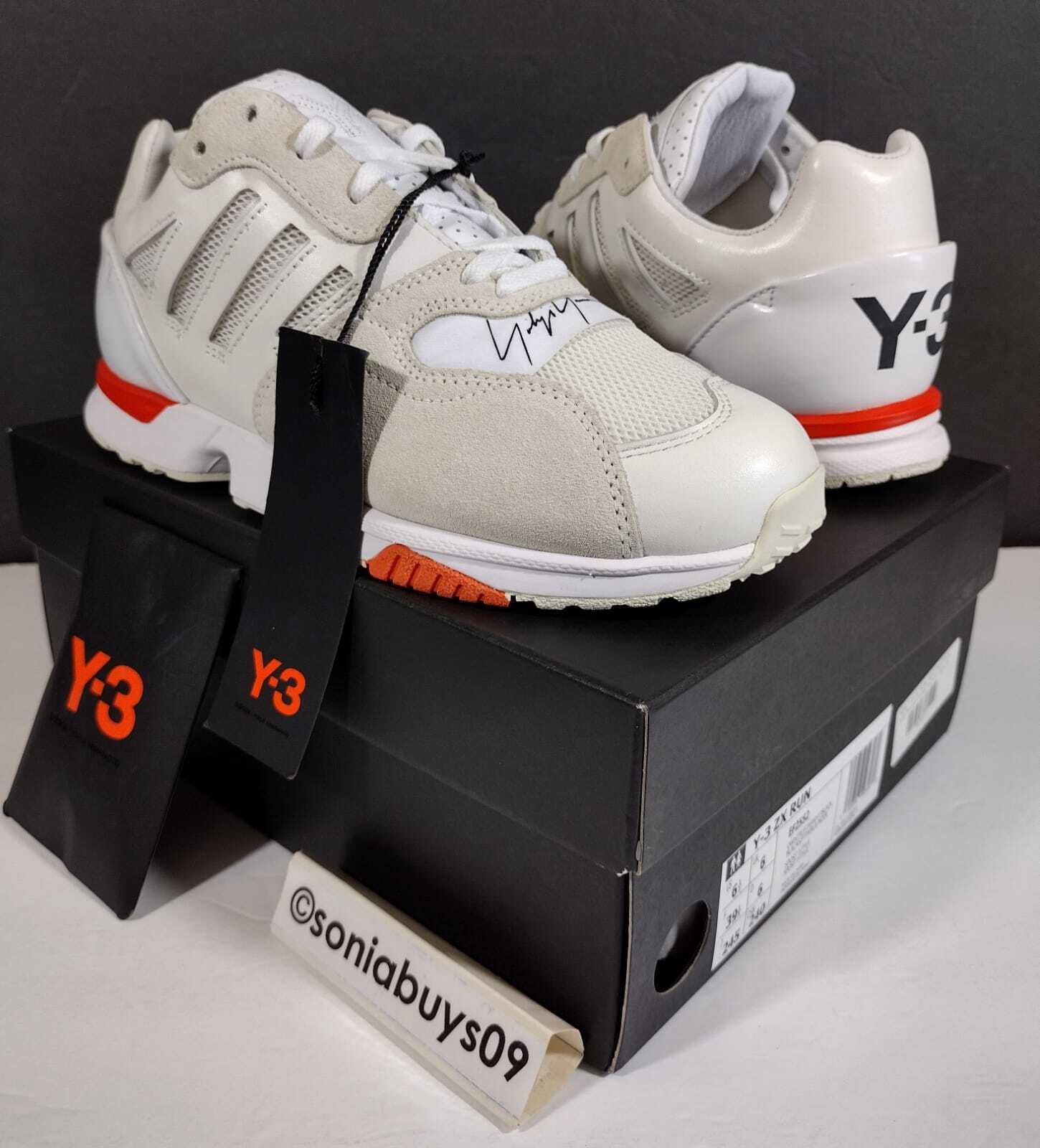 Adidas Men's Y-3 ZX Run Sneakers, EF2552, Off-White, US Size 6.5