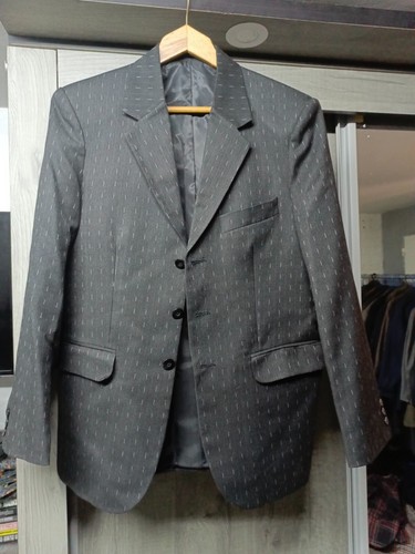1960s vintage handtailored bespoke wool & cashmere classic striped gray suit 42R - Picture 2 of 15