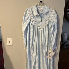 Vintage Barbizon Nightgown Blue Small Sleepwear New With Tags 1990  s Lace 20  x55