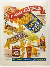 1954 Planters Peanuts Fall Time Is Planters Fall Fiesta VINTAGE PRINT AD LM54