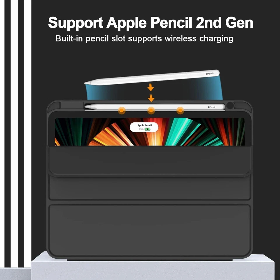 For iPad Pro 12.9 Inch Case 2022/2021/2020(6th/5th/4th Gen) Smart Case Leather - Image 2 of 4