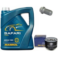 MotoröL Set 20W-50 5 Liter + ÖLfilter + ÖLablassschraube FüR Opel Movano 1.9 Dti