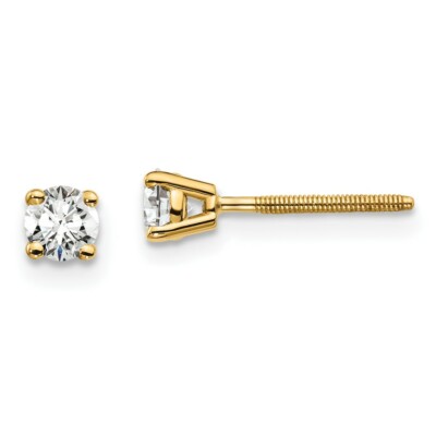 14K Gold Lab-Created Diamond 1/3ctw Certified VS/SI, D E F, Screw Back Earrings