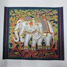 KUNST STOFF SIEBDRUCK SIEBHANDWERK TRADITIONELLER HINDUISCHER ELEFANT GOTT ERAWAN