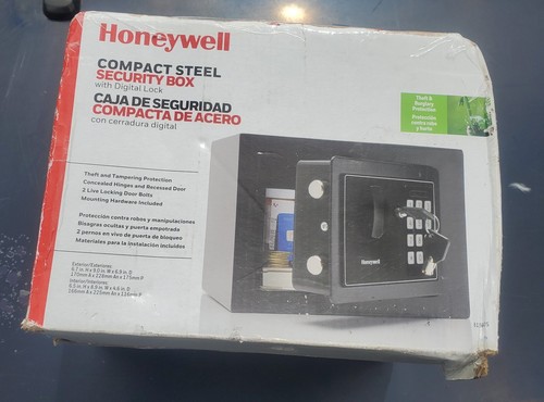 Honeywell Compact Steel Security Box with Digital Lock, Black, KEY LOCKED INSIDE - Picture 7 of 7