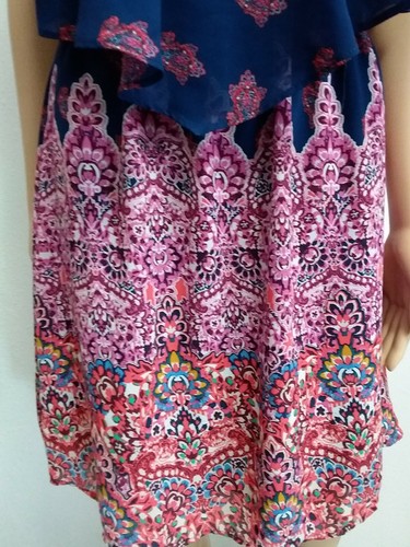 Xhilaration dress Dress blue multicolor sz M/M sleeveless Adjustable straps wns - Picture 4 of 9
