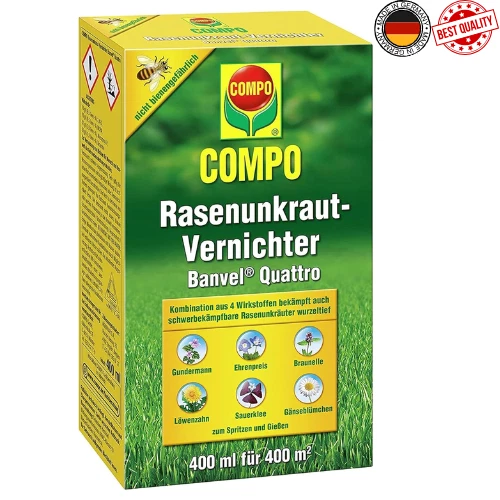 COMPO Rasenunkraut-Vernichter Banvel Quattro,Bekämpfung von schwerbekämpfbaren