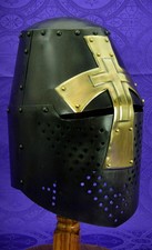 New Templar Crusader Helmet Knight Steel Larp Medieval Helmet Knight Cosplay