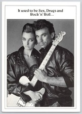 VTG 1983 California Dreamers Birthday Card Sex Drugs Rock n Roll Fender Guitar