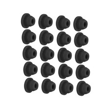 20 PCS Silicone Snap in Locking Hole Plugs,6mm Narrow Groove 2mm Black