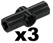 Lego x3 Black TECHNIC Axle Pin Connector Angled 2 Part 32034 T1