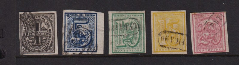 Uruguay - #29-33 used, cat. $ 56.50