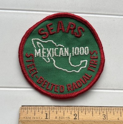 Vintage Mexican Baja 1000 Sears Steel Belted Radial Tires Off-Road Race Patch