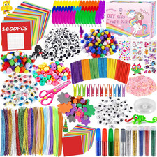 1800 Pezzi Lavoretti Creativi per Bambini DIY Art Craft Set, Scovolini Colorati 