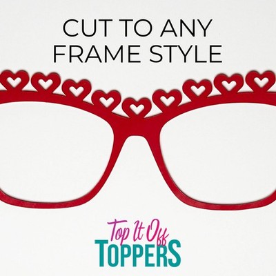 Heart Crown Design Decorative Topper - Pair Eyewear Compatible Frame Toppers