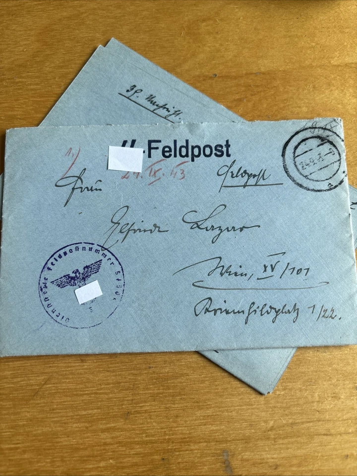 SS-Feldpost Panzer , Imposanter Stempel Und stummer Stempel 1943 - Bild 2 von 4