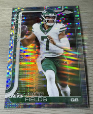 2025 Topps Chrome Football #237 Justin Fields Pulsar Refractor New York Jets