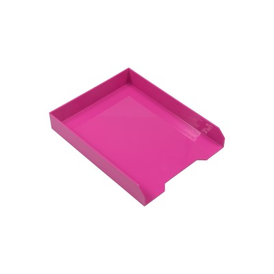 JAM Paper AM Paper Stackable Front Loading Letter Tray Letter Size Pink Plastic