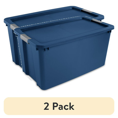 (2 pack) Sterilite 45 Gal Extra-Large Wheeled Storage Bin, Blue