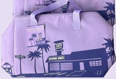 Trader Joe s Large Insulated Cooler Bag. PURPLE RAIN WITH TAG Free Shipping New