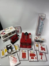 Provo Craft Sizzix Original Red Personal Die Cutter Press Machine And Dies Lot!