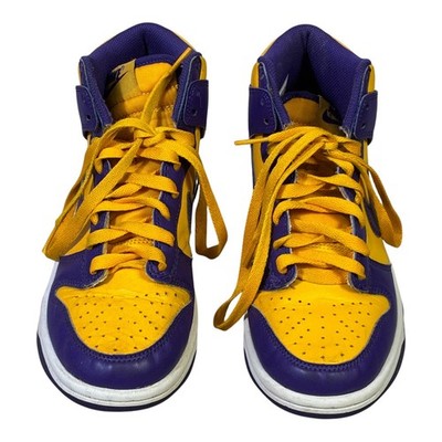 Nike Dunk High Lakers Varsity Maize Court Purple DZ4454-500 Kids Size 4Y