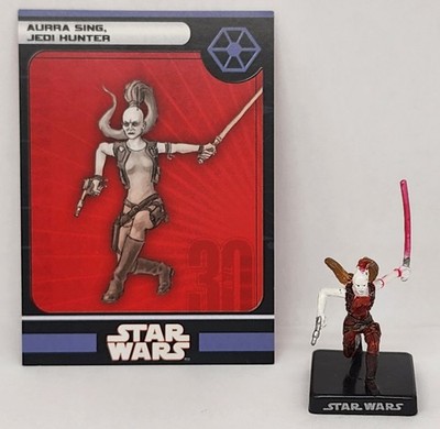 Aurra Sing Jedi Hunter very rare Alliance & Emp 2/60 WOTC Star Wars Miniatures