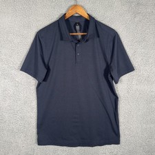 Lululemon Evolution Polo Shirt Mens Large Blue Short Sleeve Performance Athletic