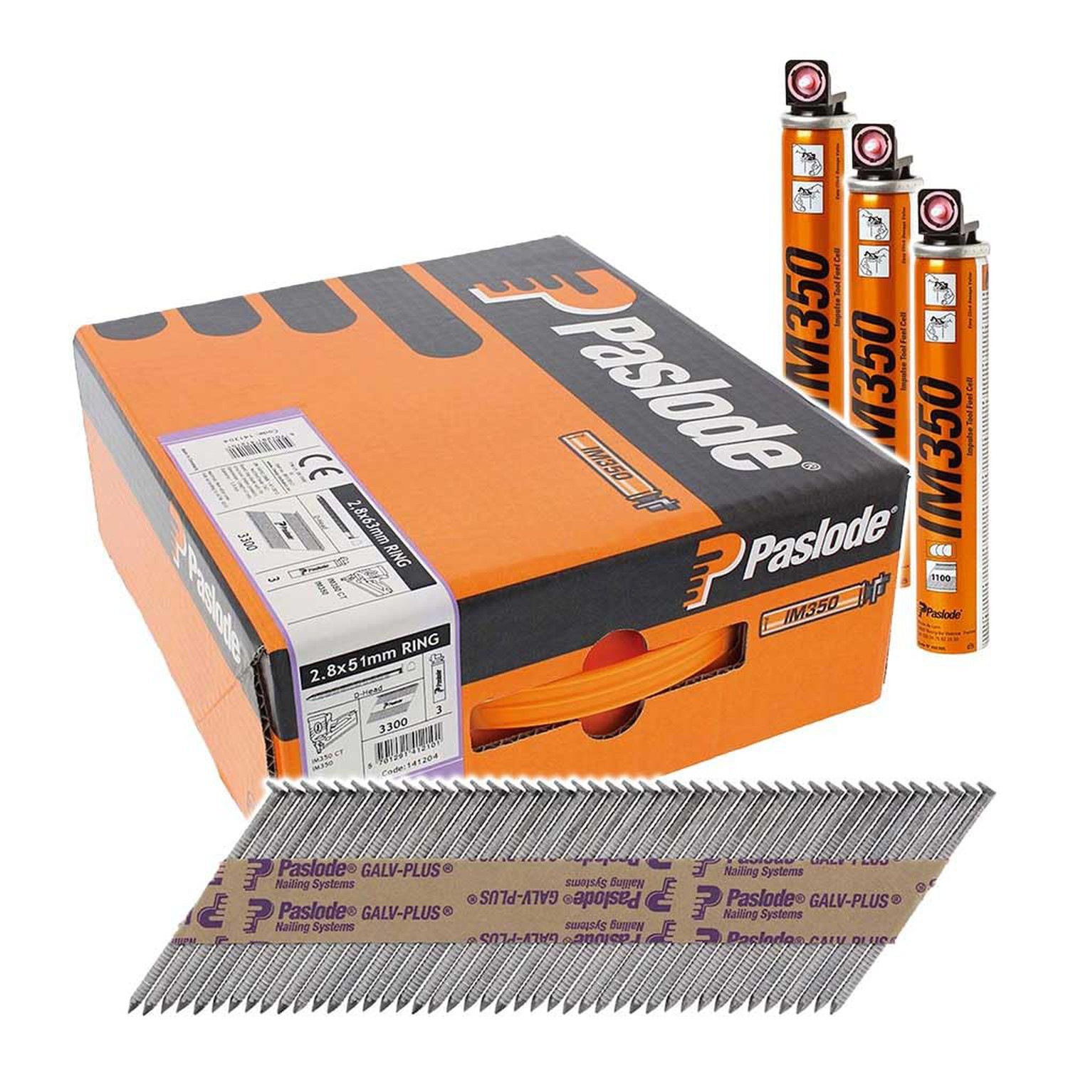 Paslode Nail FUEL Pack 51mm x 2.8mm RG Galv Plus QTY 3,300