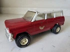 Vintage 1970's Tonka Interstate Safety Patrol Jeep Wagoneer Red Pressed Steel