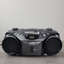 VTG JVC RC-EX16B Portable CD/Cassette Boombox AM/FM Radio Black Tested See Desc