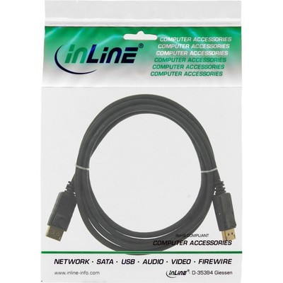 10x Inline DisplayPort Kabel 2m 1.2 Display Port Cable 4K Bulk Vergoldet DP