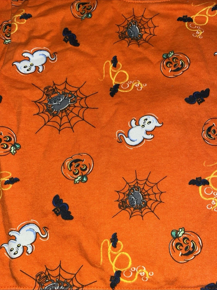 Unisex Halloween Sweatshirt 5t Orange Pumpkin Bats Spiders Under Costume Layer - Image 4 of 4
