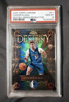 2025 Topps Chrome Cooper Flagg RC Destiny Green 05/99 PSA 10 GEM MINT 
