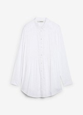 Longbluse aus Viskose Gr. 48 Wollweiß Damen Langarm Bluse Hemd Tunika Neu