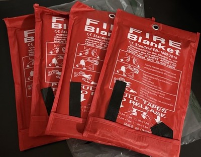 4 Packs FIRE BLANKET Fiberglass Hero Emergency Home Retardant Prepared Unopened
