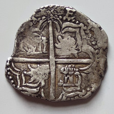 Phillip II Spanish 4 Reales Genuine Colonial Half Dollar Pirate Cob 4R Coin