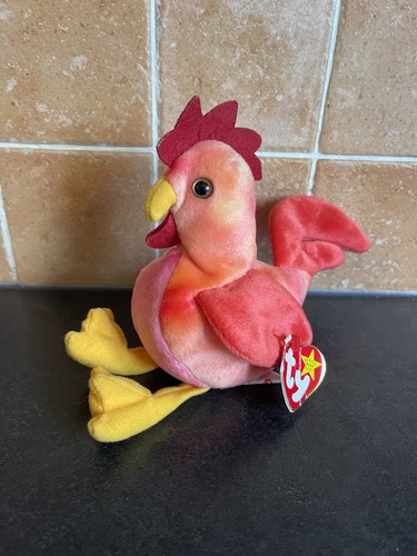 Ty Beanie Bears Plüschtier "Strut the Rooster" mit Etikett Retired Vintage 1996
