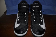 Nike Men's Alpha Huarache Elite4 Mid Baseball Shoes Spikes Cleats Size 16 Black