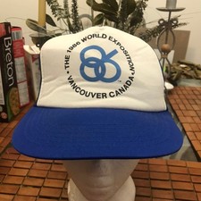 Vintage the 1986 World Exposition Vancouver Canada Trucker SnapBack hat 80s 90s