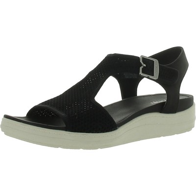 Dr. Scholl's Shoes Womens Time Off Sun Black Wedge Sandals 7 Medium (B,M) 7906