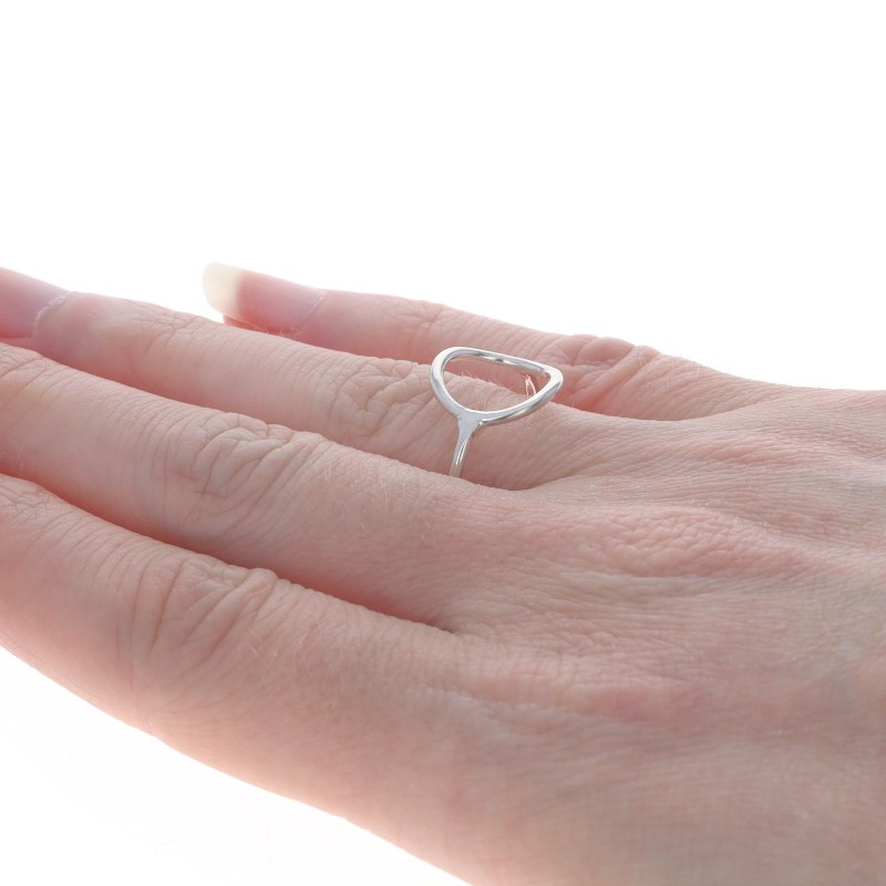 Sterling Silver Oval Outline Statement Ring - 925 - image 4