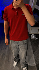 Lacoste Polo Shirt Red Classic Fit Mens XS FR...