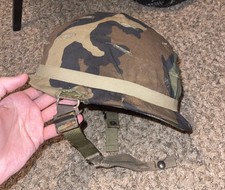 Original Complete M1 Helmet With Liner, Camo, and Adjustable Chin Strap