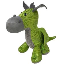 Fantasy Green Metallic Sparkle Dragon Plush Stuffed Animal 22" Long 15" Tall