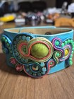 Artisan Soutache Hand Embroidered Cuff Bracelet Multi Color Leather Boho Jewelry — photo 5