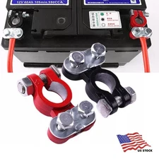 2PCS Negative & Positive Auto Battery Cable Terminal Top Post Connector For Cars